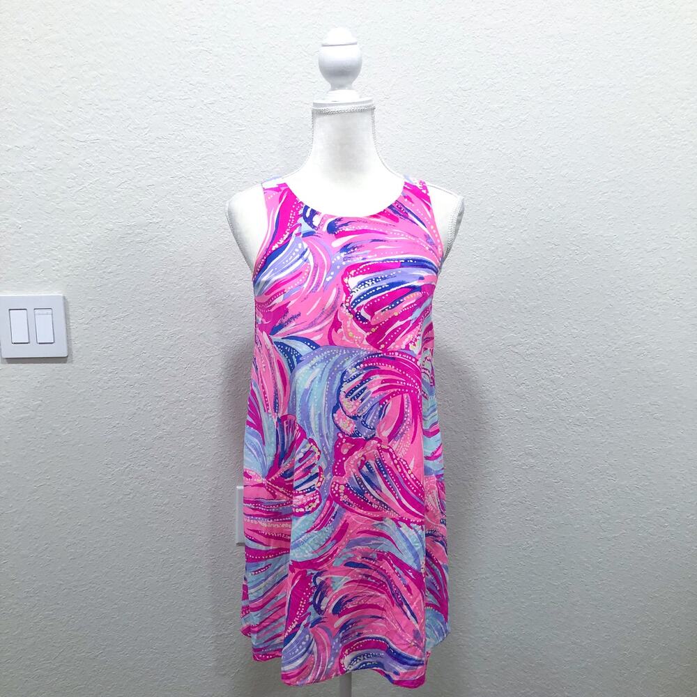 Lilly Pulitzer Jackie 100% Silk Shift Dress Oh My Guava - Picture 2 of 11
